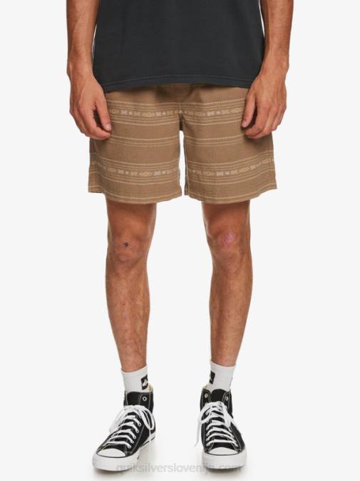 Quiksilver PJ4H421 moški olivno siv mini žakard žakard kratke hlače taxer