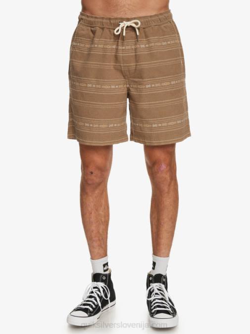 Quiksilver PJ4H421 moški olivno siv mini žakard žakard kratke hlače taxer