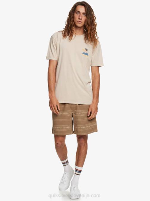 Quiksilver PJ4H421 moški olivno siv mini žakard žakard kratke hlače taxer