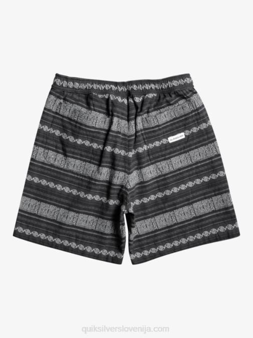Quiksilver PJ4H423 moški črni davčni jaquard hori žakard kratke hlače taxer