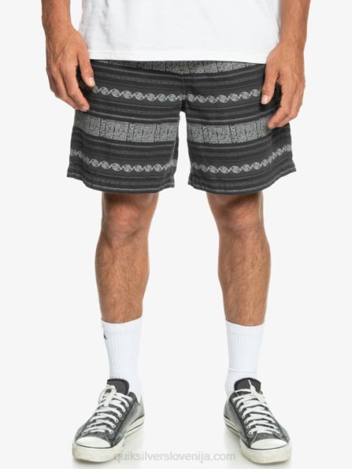 Quiksilver PJ4H423 moški črni davčni jaquard hori žakard kratke hlače taxer