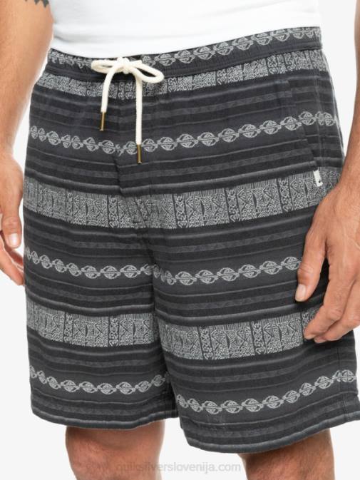Quiksilver PJ4H423 moški črni davčni jaquard hori žakard kratke hlače taxer