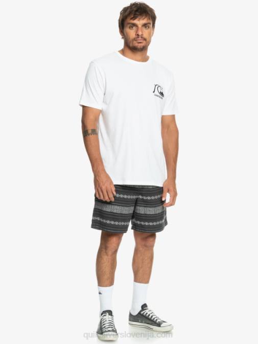 Quiksilver PJ4H423 moški črni davčni jaquard hori žakard kratke hlače taxer