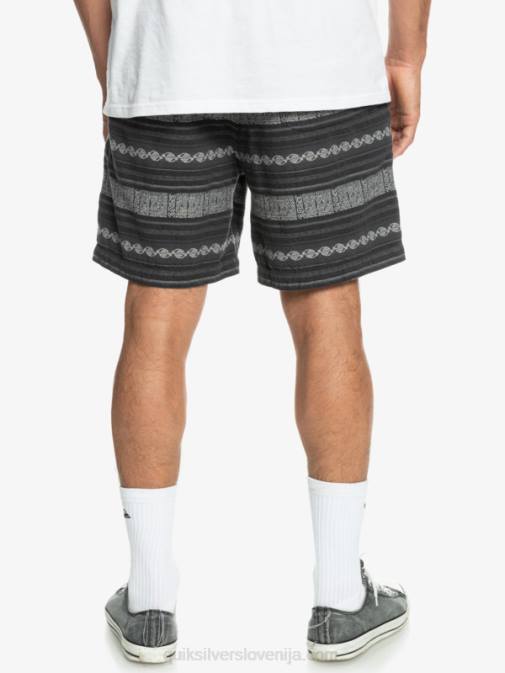 Quiksilver PJ4H423 moški črni davčni jaquard hori žakard kratke hlače taxer