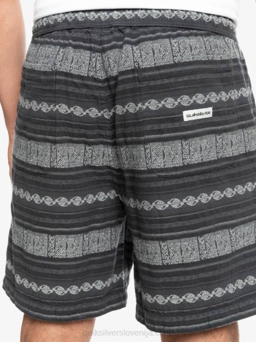 Quiksilver PJ4H423 moški črni davčni jaquard hori žakard kratke hlače taxer