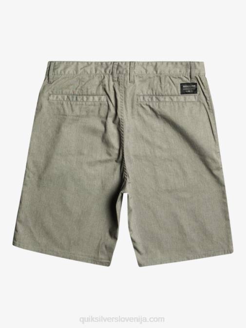 Quiksilver PJ4H858 moški svetlo sivo resje raztegljive kratke hlače chino 20 union za vsak dan