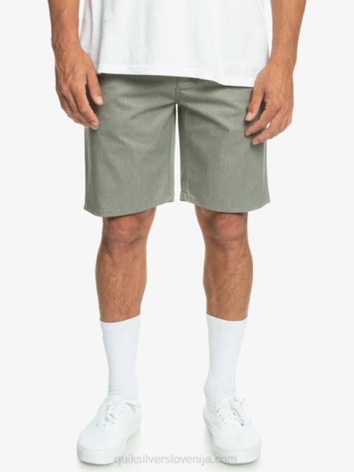 Quiksilver PJ4H858 moški svetlo sivo resje raztegljive kratke hlače chino 20 union za vsak dan