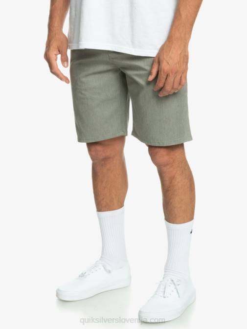 Quiksilver PJ4H858 moški svetlo sivo resje raztegljive kratke hlače chino 20 union za vsak dan
