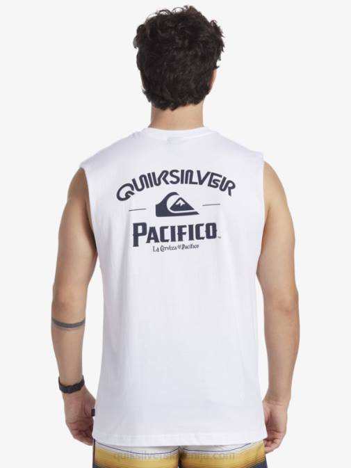Quiksilver x Pacifico PJ4H3 moški bela ravni strelec tank