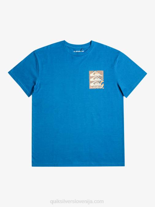 Quiksilver PJ4H1015 moški dihalka modra majica z deformiranimi vzorci