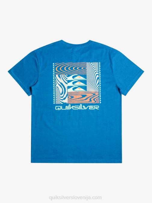 Quiksilver PJ4H1015 moški dihalka modra majica z deformiranimi vzorci