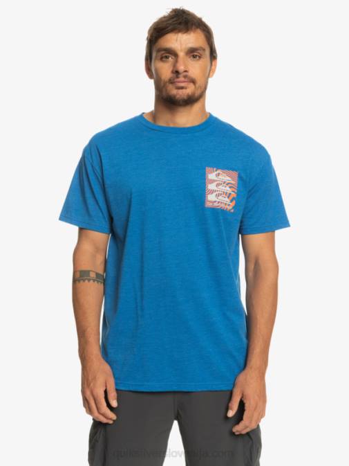 Quiksilver PJ4H1015 moški dihalka modra majica z deformiranimi vzorci