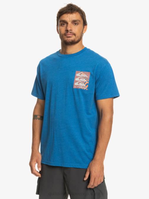 Quiksilver PJ4H1015 moški dihalka modra majica z deformiranimi vzorci
