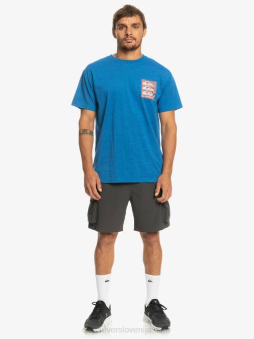 Quiksilver PJ4H1015 moški dihalka modra majica z deformiranimi vzorci