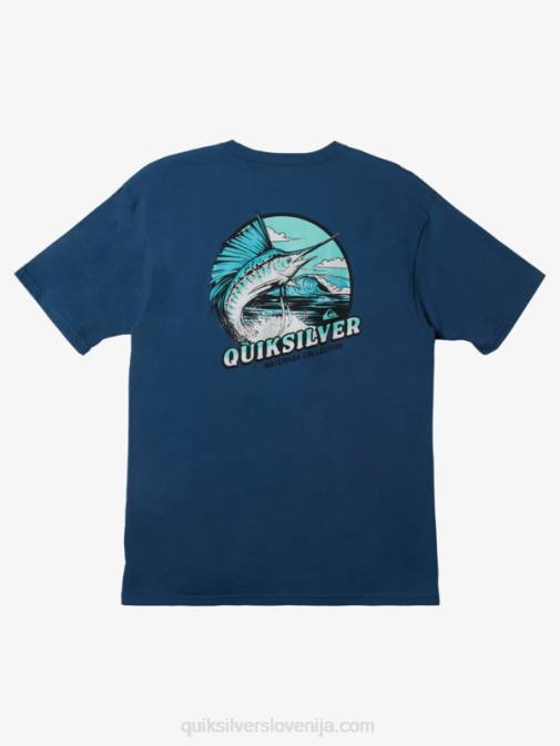 Quiksilver PJ4H1046 moški praporščak modra majica s kratkimi rokavi waterman fins up