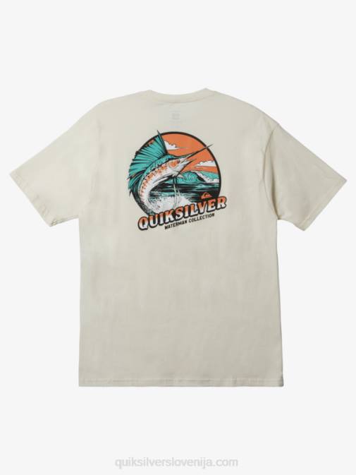 Quiksilver PJ4H1047 moški starinsko bela majica s kratkimi rokavi waterman fins up