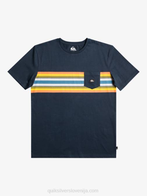 Quiksilver PJ4H1064 moški mornarsko modri blazer žepna majica s črtami surfadelica