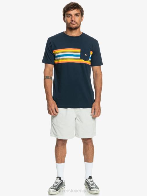 Quiksilver PJ4H1064 moški mornarsko modri blazer žepna majica s črtami surfadelica