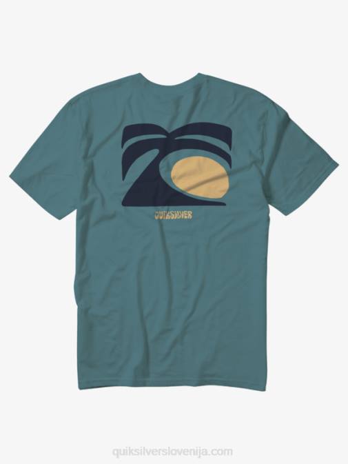 Quiksilver PJ4H1099 moški brittany modra majica arts in palms
