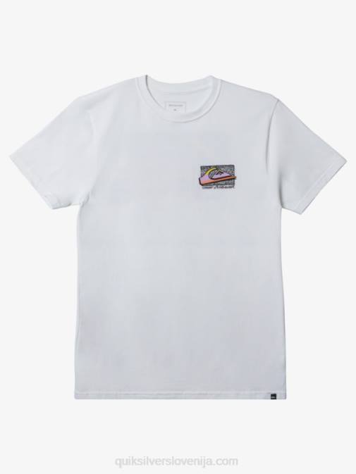 Quiksilver PJ4H1110 moški bela retro fade majica s kratkimi rokavi