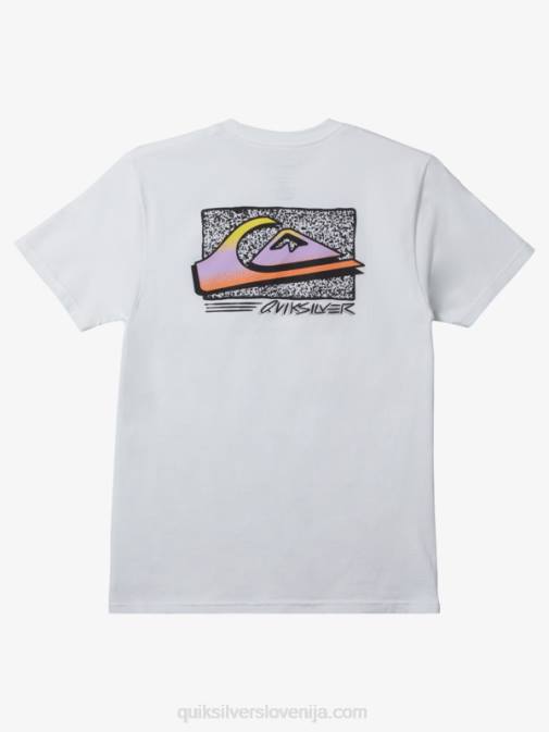 Quiksilver PJ4H1110 moški bela retro fade majica s kratkimi rokavi