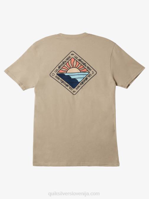 Quiksilver PJ4H1146 moški plaza taupe majica s slikovitim potovanjem