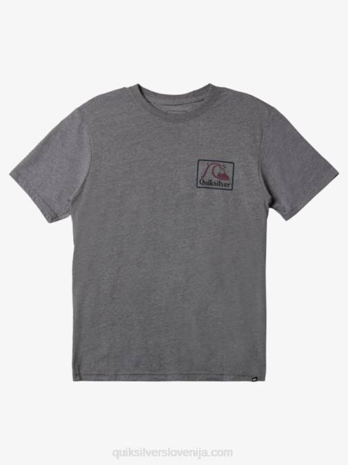 Quiksilver PJ4H1191 moški srednje siva vresa kvadratna modna majica s kratkimi rokavi