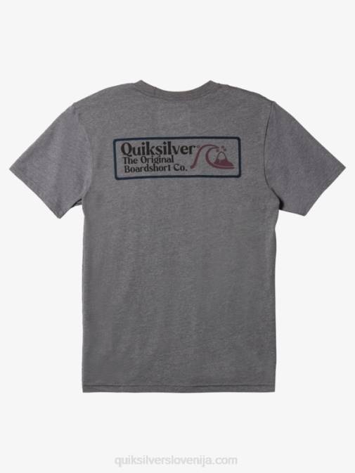 Quiksilver PJ4H1191 moški srednje siva vresa kvadratna modna majica s kratkimi rokavi