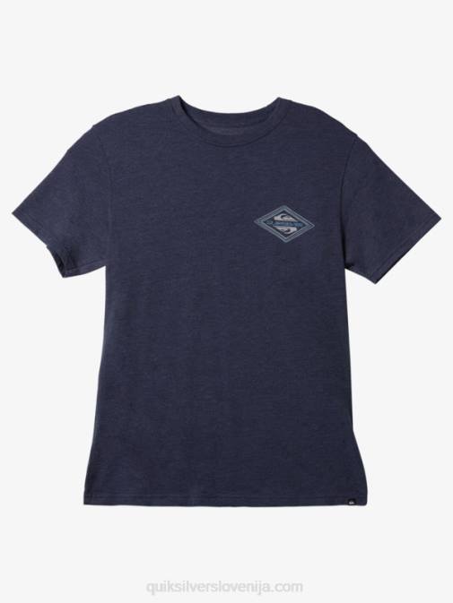 Quiksilver PJ4H1197 moški mornarsko modri blazer heather modna majica z obrnjenim logotipom