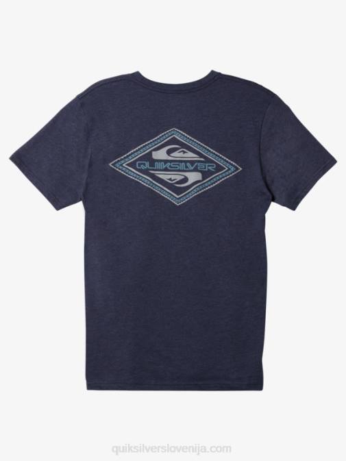 Quiksilver PJ4H1197 moški mornarsko modri blazer heather modna majica z obrnjenim logotipom
