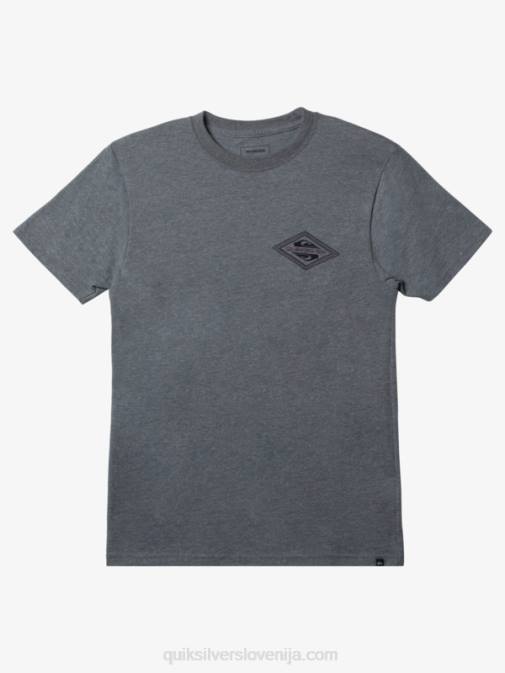 Quiksilver PJ4H1198 moški srednje siva vresa modna majica z obrnjenim logotipom