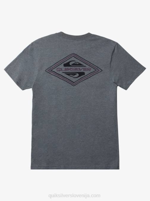 Quiksilver PJ4H1198 moški srednje siva vresa modna majica z obrnjenim logotipom