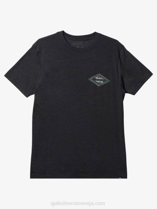Quiksilver PJ4H1199 moški oglje resje modna majica z obrnjenim logotipom