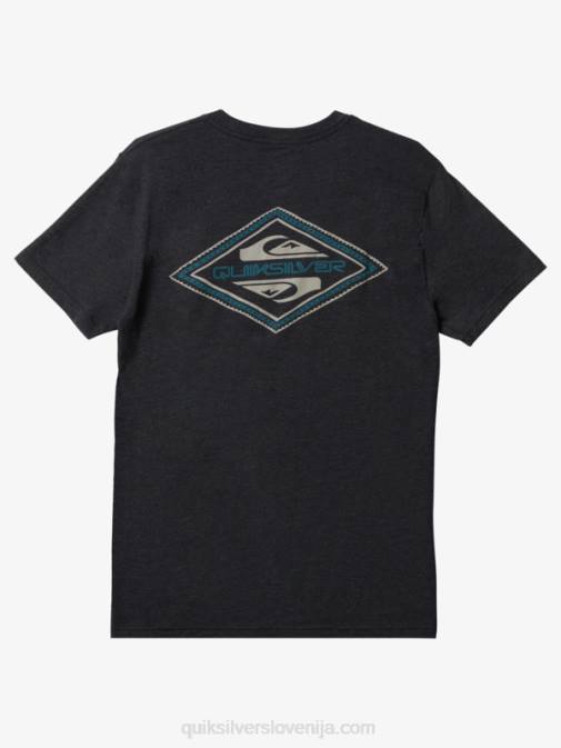 Quiksilver PJ4H1199 moški oglje resje modna majica z obrnjenim logotipom