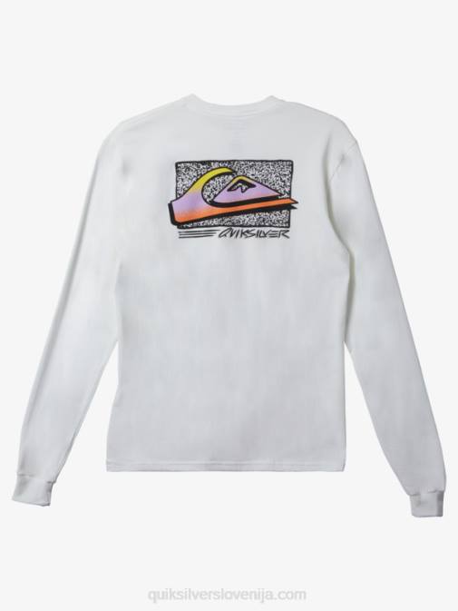 Quiksilver PJ4H1214 moški bela retro fade majica s kratkimi rokavi