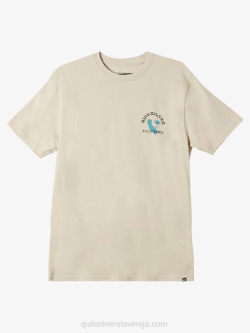 Quiksilver PJ4H1228 moški plaza taupe kalifornijska ikonična zahodna majica s kratkimi rokavi