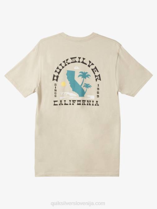 Quiksilver PJ4H1228 moški plaza taupe kalifornijska ikonična zahodna majica s kratkimi rokavi