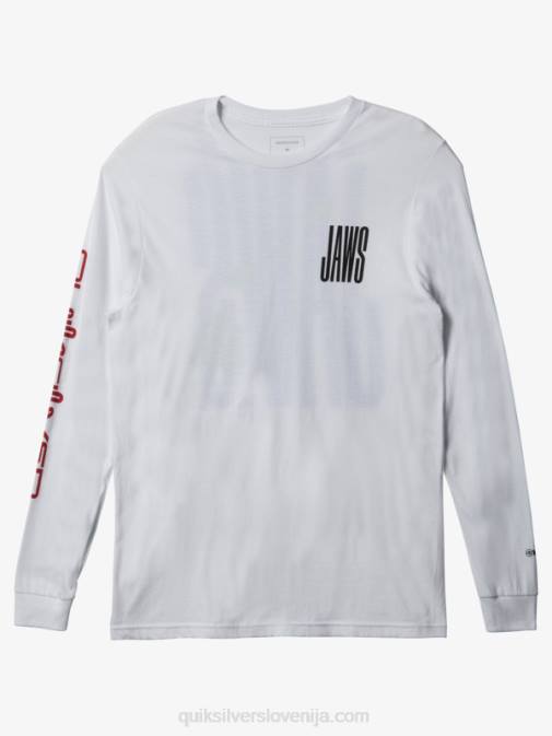 Quiksilver PJ4H1425 moški bela majica s kratkimi rokavi jaws big wave challenge ls
