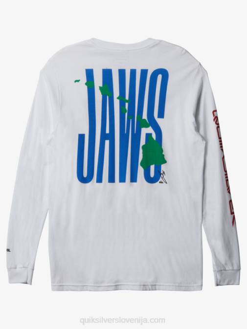 Quiksilver PJ4H1425 moški bela majica s kratkimi rokavi jaws big wave challenge ls