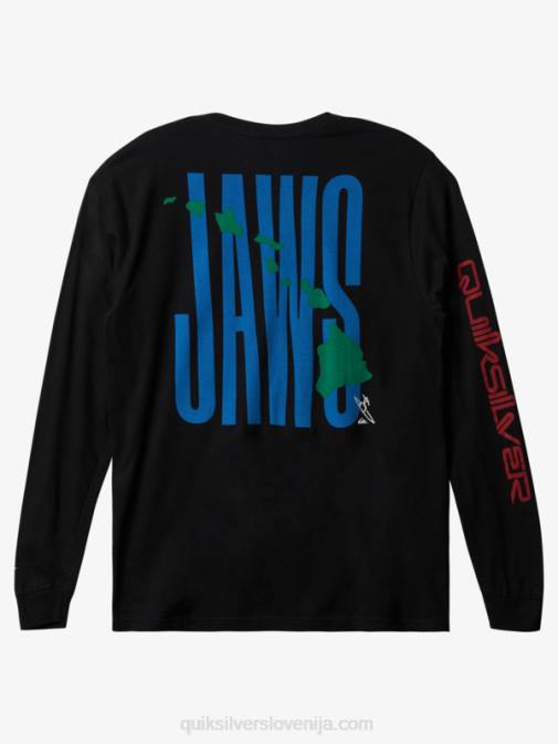Quiksilver PJ4H1426 moški Črna majica s kratkimi rokavi jaws big wave challenge ls