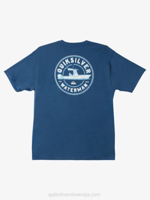 Quiksilver PJ4H1482 moški praporščak modra majica s kratkimi rokavi waterman qs outboarder