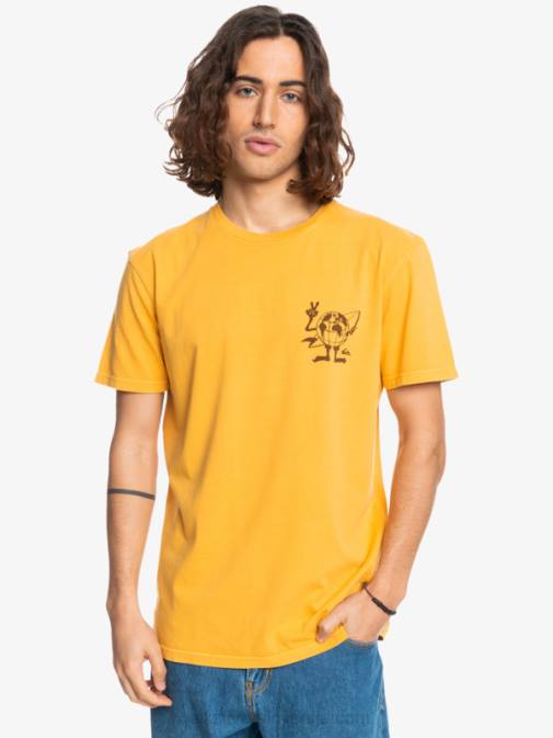 Quiksilver PJ4H1761 moški zlata palica majica s skritim sporočilom