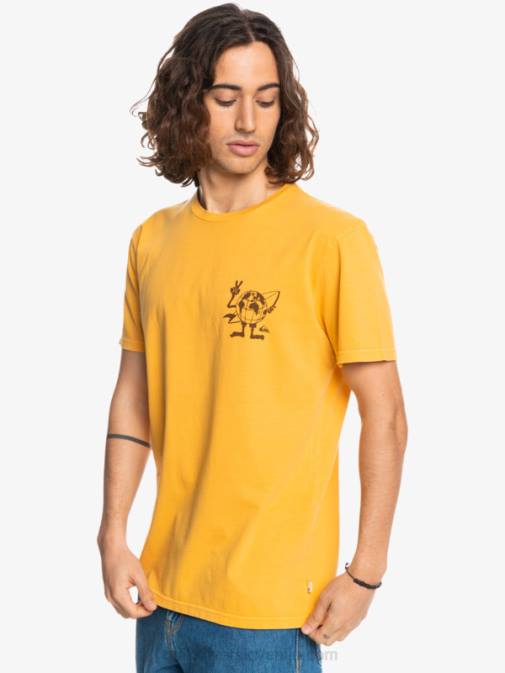 Quiksilver PJ4H1761 moški zlata palica majica s skritim sporočilom