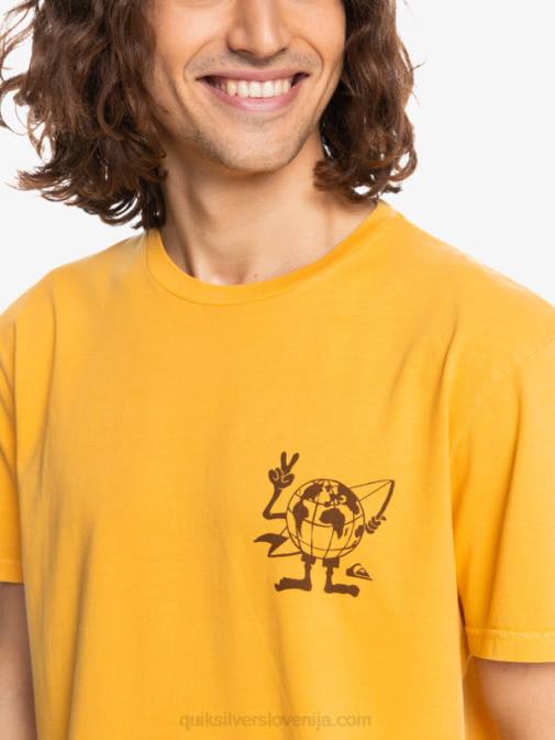 Quiksilver PJ4H1761 moški zlata palica majica s skritim sporočilom
