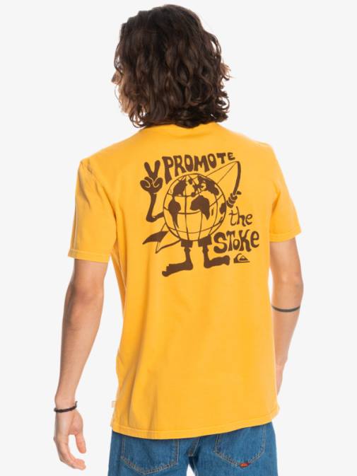 Quiksilver PJ4H1761 moški zlata palica majica s skritim sporočilom