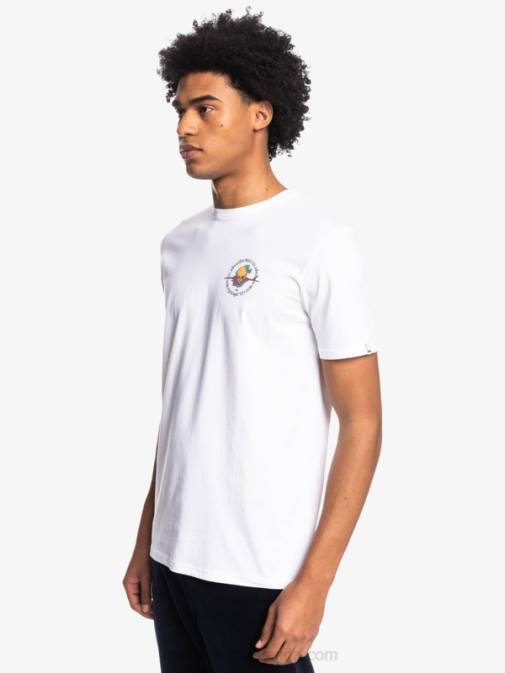Quiksilver PJ4H1819 moški bela outta road - majica s kratkimi rokavi