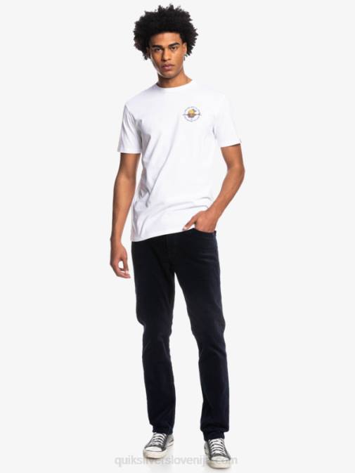 Quiksilver PJ4H1819 moški bela outta road - majica s kratkimi rokavi