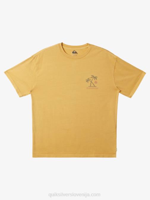 Quiksilver PJ4H390 moški rumenjak rumen majica s rituali sončnega zahoda