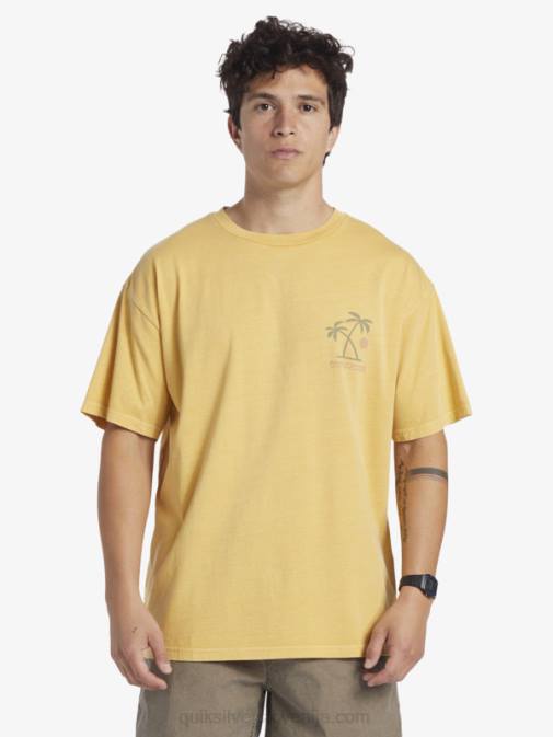 Quiksilver PJ4H390 moški rumenjak rumen majica s rituali sončnega zahoda