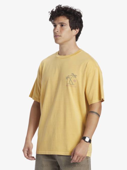 Quiksilver PJ4H390 moški rumenjak rumen majica s rituali sončnega zahoda